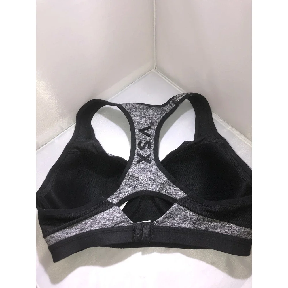 Victoria's Secret VSX Sport Bra Grey Black Marled Racerback High Impact 34B